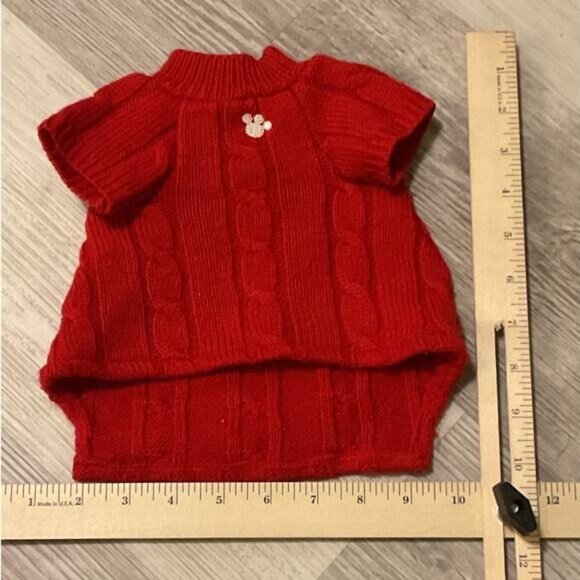 Build A Bear Clothes Promise Pets Red Cable Knit Sweater W/Paw Print - Picture 4 of 4